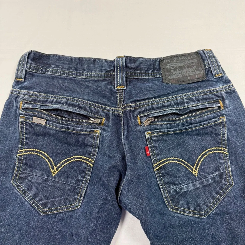 Levi's 511 Mens Skinny Fit Dark Wash Denim Jeans 32x30 Zipper‎ Rear Pockets